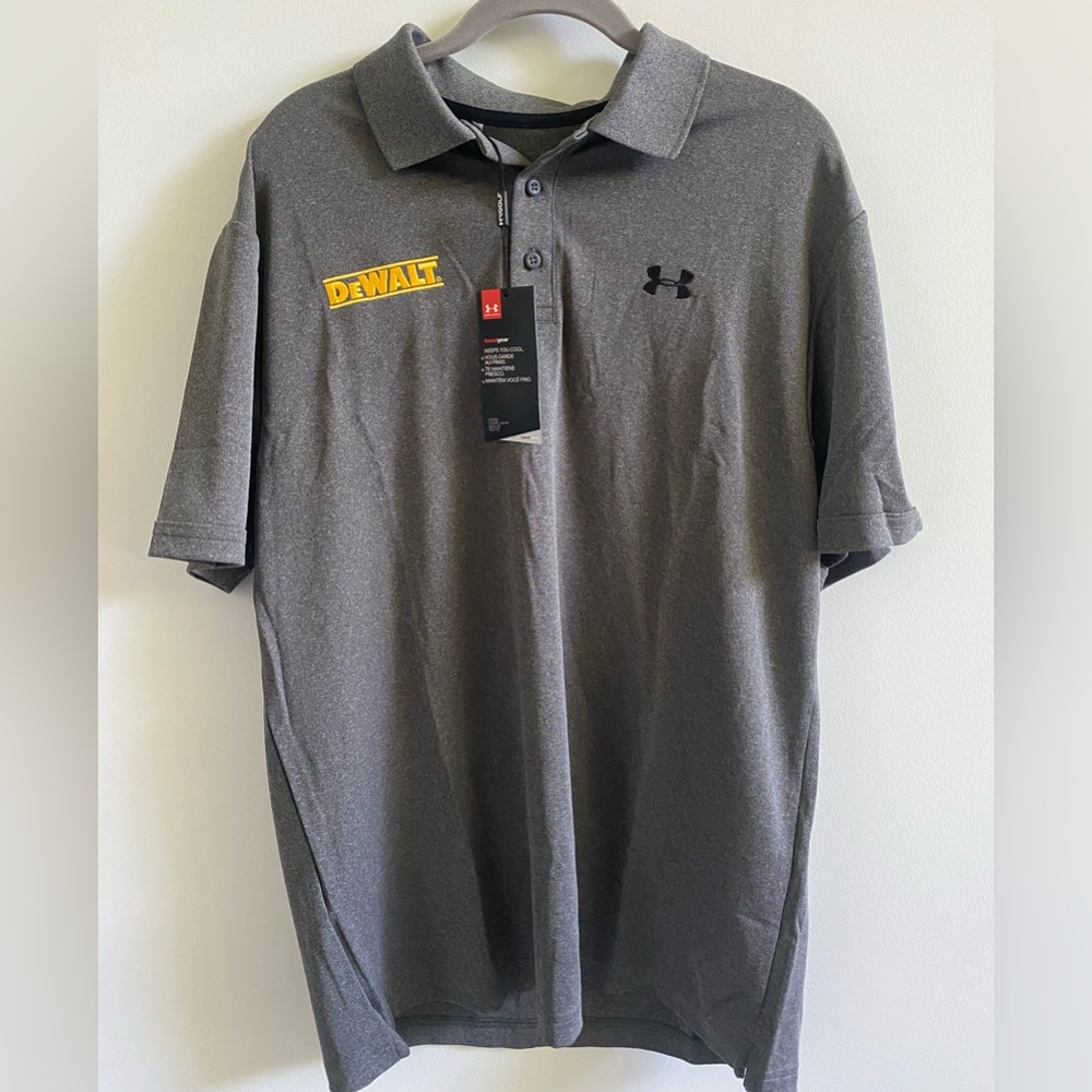 NWT - Under Armour heat gear polo.  DEWALT branded.  Men’s large.